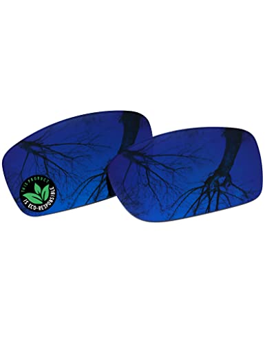 Image of Raydi Polycarbonate Replacement Lenses for Arnette Slickster AN4185 Rectangular Sunglasses - Trail Blue Mirror - Polarized