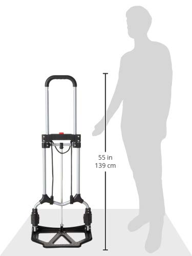 Magna Cart S-SB Ideal Personal MCI Folding Steel Hand Truck, Silver/Black