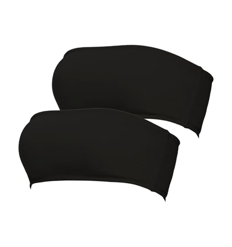 Image of Boudaner Women's Padded Bandeau Sports Tube Top Bra Strapless Yoga Bralette | Seamless Wireless Invisible Bra, Non-Slip Soft Solid Top for Gym Daily Going Out Workout Wear