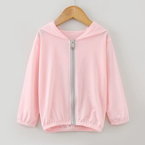 Toddler Zip-Up Sun Protection Hoodie Rash Guard Kids Girls Boys Long Sleeve Hooded Jacket Breathable Solid Sun Shirt2