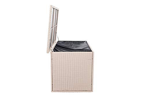 CLP Poly-Rattan Auflagenbox Comfy Ø 5 MM I 320 oder 785 Liter I Für Gartenpolster I Wasserdicht, Farbe:perlweiß, Größe… – Bild 6