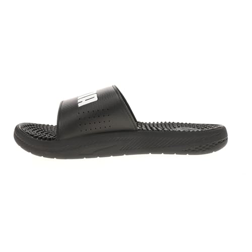 PUMA Men's Softride Massage Slide Sandals, Black-White, 83