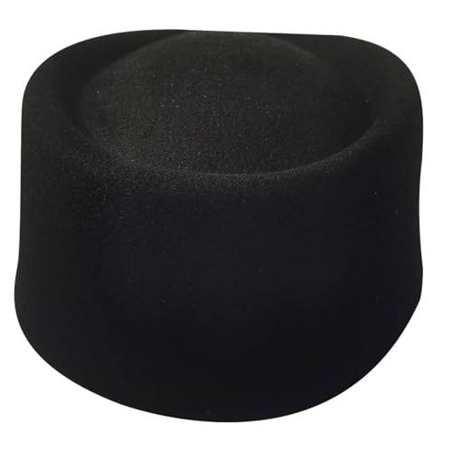 Millinery Top Hat Pillbox Hat Fedoras Hat for Stewardess Air Hostesses Fascinator Base for Travel for Outdoor Gatherings Black