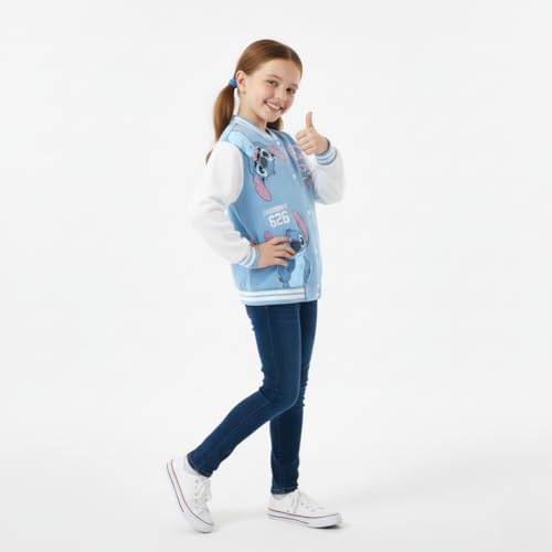 Image of Disney Lilo & Stitch Girls Letterman Varsity Bomber Jacket for Big Kids