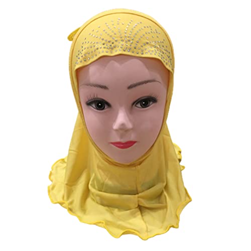 Amira Hijab With Lace On Back Fit 2-7 Years Old Girl Pull On Islamic Scarf Head Wrap