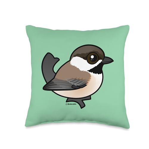 Cute Cartoon Gray-headed Chickadee Birdorable Bird Species Throw Pillow