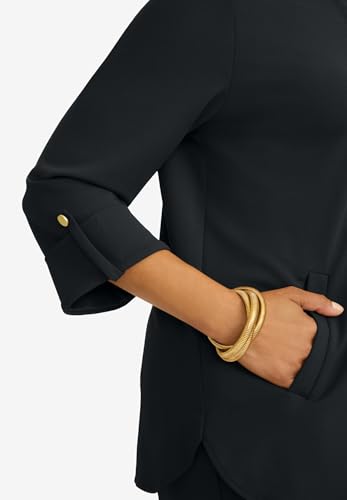 Jessica London Women's Plus Size Knit Crepe Winged Collar Set4