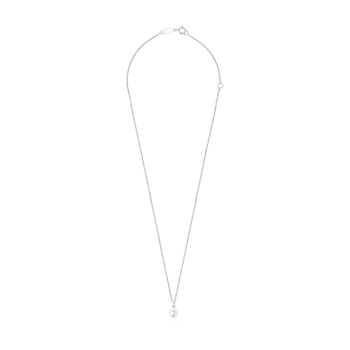TOUS Collar de Plata de Primera Ley para Mujer con Perla de 6mm, 45 cm de Largo, Colección Icon Pearl