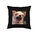 Funny Screaming Chihuahua Blurry Dog Meme Throw Pillow