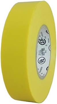 GGR Supplies T.R.U. EL-766AW Color General Purpose Electrical Tape 66' (L) UL/CSA Listed core. Utility Vinyl Synthetic Rubber Electrical Tape (3 in. x 66 ft. (Pack of 10), Yellow)