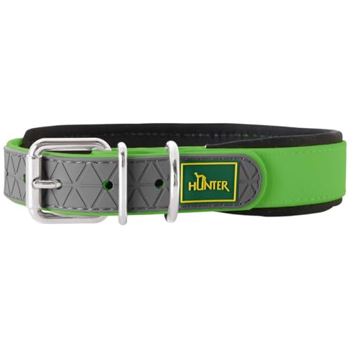 HUNTER Hundehalsband CONVENIENCE COMFORT, Farbe: apfelgrün, Mit Neopren-Polsterung, witterungsbeständig, pflegeleicht, ideal für Sport & Freizeit, Größe: 50