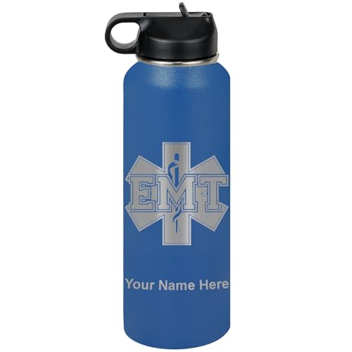 LaserGram-Personalized-40oz-Water-Bottle-EMT-Emergency-Medical-Tech-Dark-Blue LaserGram Personalized 40oz Water Bottle, EMT Emergency Medical Tech (Dark Blue) - Image 1