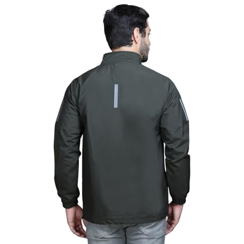 Image of TFA Mens Windcheater Jacket |Zip Closure| Sports Wear| Water Resistant |Rainy Season | Reflector