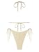 seamoly Womens Bikini Sets Halter Neck Fishnet Shell Two Piece Swimsuit Sexy High Cut Cheeky Triangle Bathing Suit Beige XS