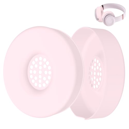 Cubiertas de almohadillas de silicona compatibles con Beats Solo 4 y Solo 3 Wireless – Fundas protectoras lavables y resistentes al sudor para almohadillas de auriculares on-ear (1 par/Rosa)