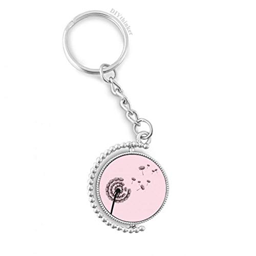 Porte-clefs pissenlit rotatif multicolore avec anneau de clés solide pour sac à main et accessoires