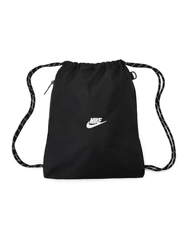 Nike Bolsa Heritage com cordão, preto/branco, MISC