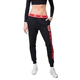 Ultra Game Women's Standard NCAA Official WoRelaxed Fit Fleece Jogger Pants, Black