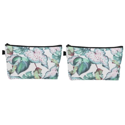 2 Pezzi Borsa Cosmetica Unica Con Stampa Floreale Per Donna Da Viaggio Portatile Per Il Trucco Da Toilette Multiscomparto