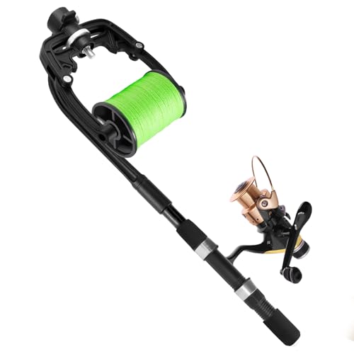 QWORK® Enrouleur de Ligne de pêche Portable, Station d'enroulement de Ligne pour Moulinet Baitcasting/Traine/Spinning, en Fibre Composite