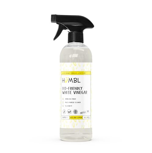 Humbl - Limpiador natural de vinagre blanco con aroma a limón siciliano, limpiador multisuperficie y multiusos, removedor de cal, suavizante de ropa y más, 100% vegano, 500 ml