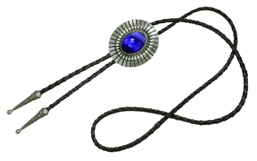 Image of Moranse Bolo Tie with Natural Tiger Eye Stone Celtic Style Genuine and Cowhide Rope