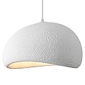 BESTWEST 15.7 inch Wabi Sabi Pendant Light Modern Japanese Ceiling Fixture for Dining Room Kitchen Island Hallway, White E26 Base Hanging Lamp (40cm/15.7in)
