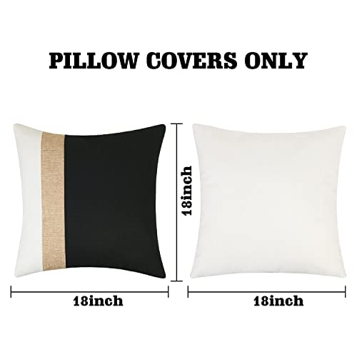 Jasen Black And White Throw Pillow Cover 18X18 Farmhouse Decorative Throw Pillow Covers Boho Modern Accent Pillow Cover For Couch Sofa #TOP3