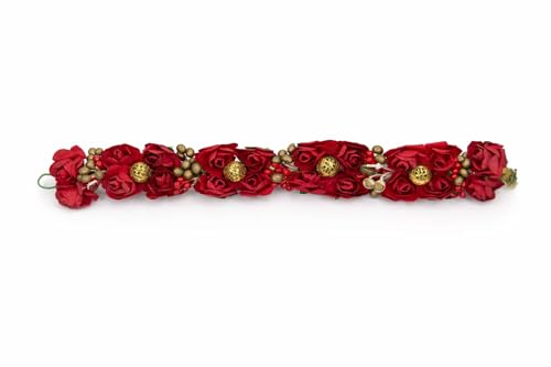 Image of MAJIK Combo of 4Pcs Gajra for Women and Girls Artificial Flower Gajra Beads Hair Gajra for Juda Hair Accessories for Women (1)