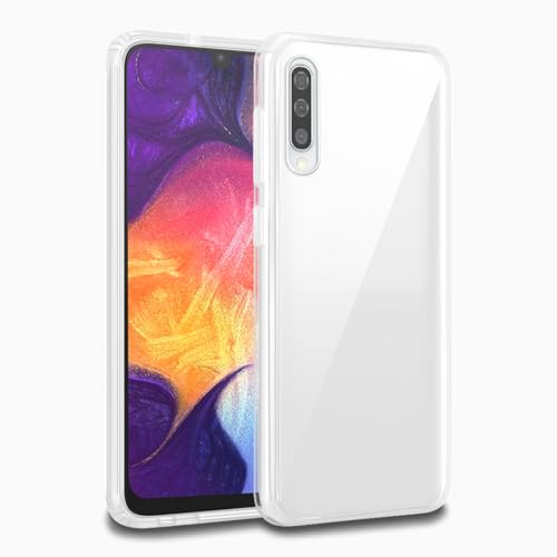 Image of Case for Samsung Galaxy A50, Military Grade Drop Protection Phone Case, Yellowing Resistant, Anti-Scratch Hard PC Back, Shockproof Hard Ultra-Thin Protective Cover, Clear