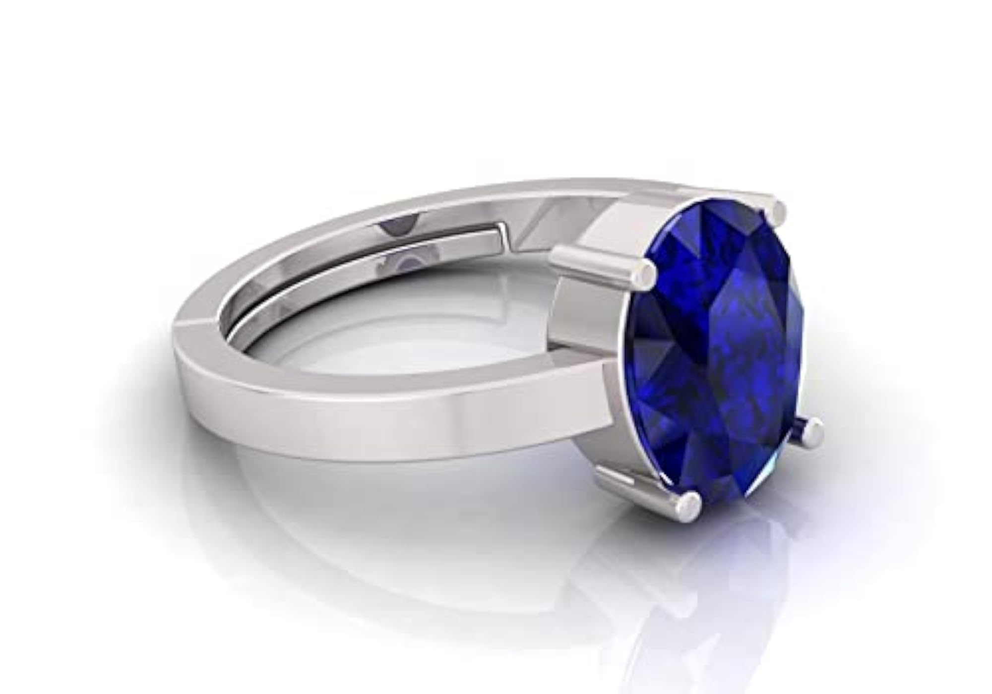 Men's 7.25 Ratti Blue Sapphire Adjustable Ring, Lab Certified Neelam