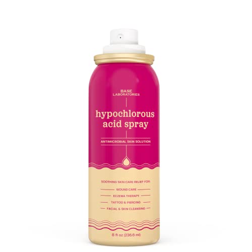 Base Labs Hypochlorous Acid Spray - Skin Healing For Wounds - Spray Solution For Wound Care & Eczema Treatment, Tattoo & Piercing Aftercare - Saline Wound Wash Hypochlorous Acid 8Oz #TOP6
