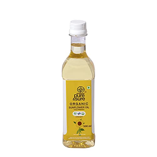 Pure & Sure Organic Sunflower Oil Sunflower Oil for Cooking High in