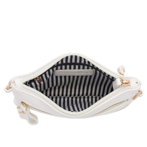 Image of FashionPuzzle Multi Zipper Pocket Small Wristlet Crossbody Bag