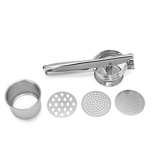 ZUIAI スチール手動ジューサー 野菜フルーツ絞り器 大容量 多用途 餃子 詰め物 ポテトクラッシャー(C)