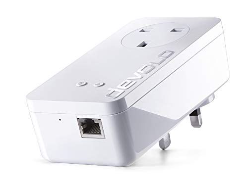 Price comparison product image Devolo 9831 Dlan 550+ Wi-Fi Add-On Powerline Adapter (Powerline Speeds Up To 500 Mbps,  Easy Installation,  Pass-Thru Socket,  Wi-Fi Move Technology