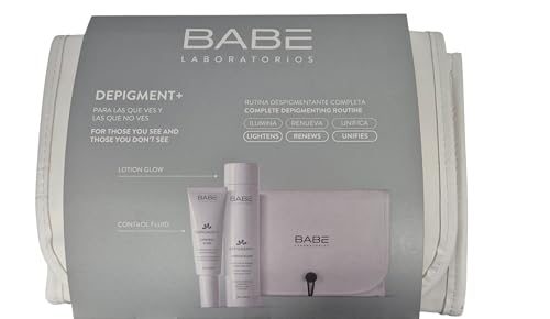 BABE DEPIGMENT+,Rutina Despigmentación Completa, [NECESSER REGALO] [ILUMINA] [RENUEVA] [UNIFICA], Lotion Glow 150 Ml + Control Fluid 40 ml