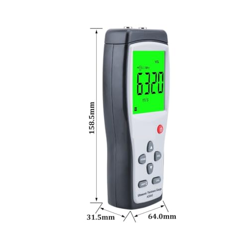 Medidor digital de espesor AS840 con pantalla LCD, rango 1.2-225mm, sensor para metales y medición de profundidad miniatura 3