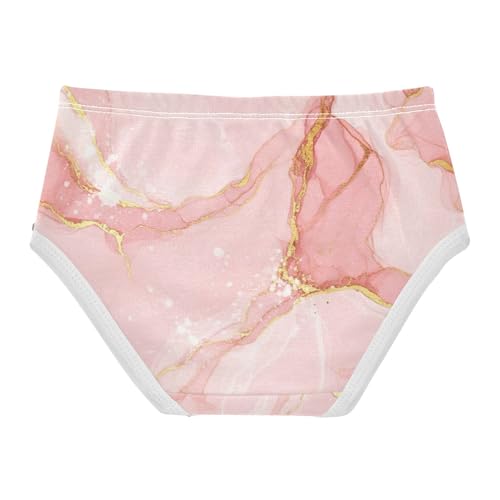 Toddler Girl Briefs, Marble Golden Veins Cotton Underwear for Girls, 2T–8 Years2