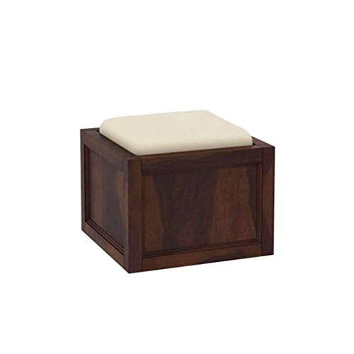 Image of Jangid Handicraft Solid Sheesham Wood Coffee Table with 4 Stool | Square Sofa Centre Table with Stool | Tea Center Table with 4 Stools for Living Room | Patio Teapoy Table with Four Puffy | Brown