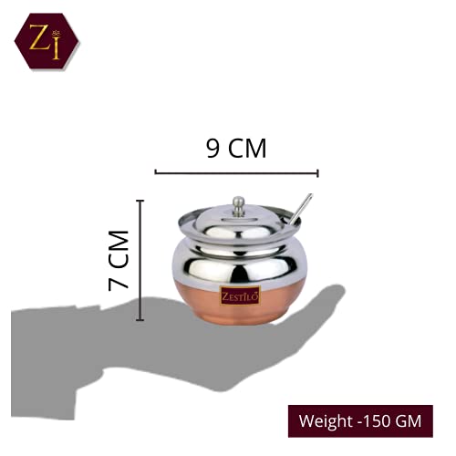 Stainless Steel Ghee Pot || Copper Bottom Ghee Dani Butter Container || Multipurpose Oil Container - 400 ml