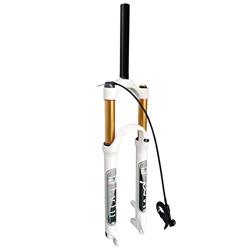 Lvtu Mtb Suspension Fork 26 27.5 29 Inch 1-1/8" Mountain Bike Front Fork 140Mm Travel Air Shock Absorber Bicycle Accessories White (Color : Straight Remote Lock Out, Size : 26 Inch) #TOP3