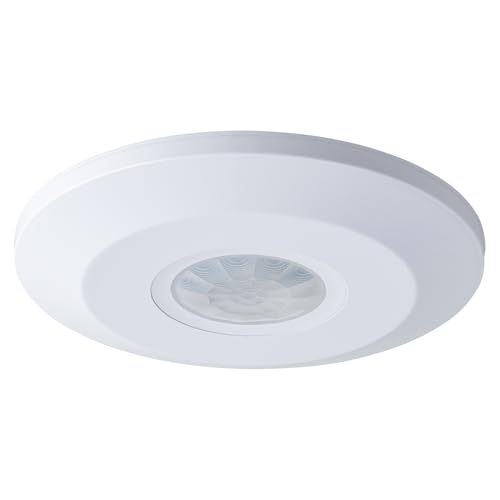 SEBSON Motion Sensor Indoor, Surface Ceiling Mounted, LED Suitable, Programmable, Presence Detector 2-6m/360°, PIR Sensor detects Breathing Movements