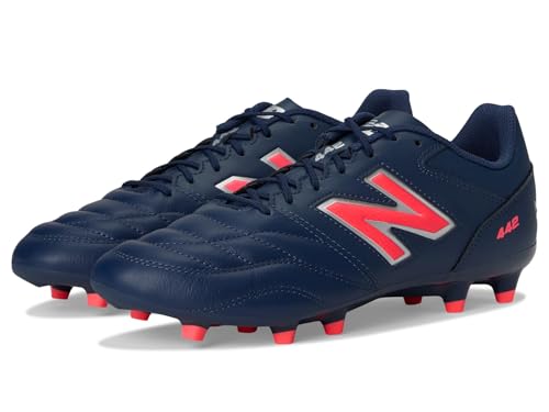 New Balance Men's 442 Team FG V2 Soccer Shoe, Nb Navy/Silver/Energy Red, 10