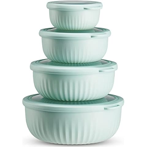 Table Concept Food Storage Containers, Plastic Bowls with Lids Set, Mixing Bowls, Food Prep Containers, Meal Prep Container, 8 Piece Set Cover