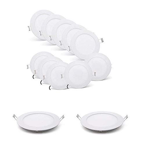 12 x 6W LED Einbaustrahler Rund Panel Light Ultra Slim DeckenLampe Spot Deckenleuchte Kaltweiß 6000-6500K Cover