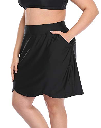 HDE Womens Plus Size Skort Skirt with Bike Shorts Active Golf Swim Skirt Pockets4