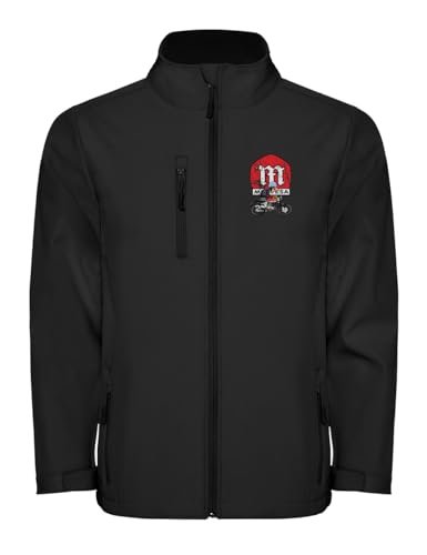 Camisetas EGB Chaqueta Softshell MONTESA Impala Ochenteras 80´s Retro Comic Tallas Especiales (Negro, L)