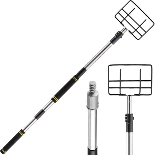 Edge Protector Handle 4.3-8.7ft Board Corner Protector Extension Handle V Shaped Edge Guards Adjustable for Flatbed Cargo Trucks Steel Extension Pole with Sponge Grip
