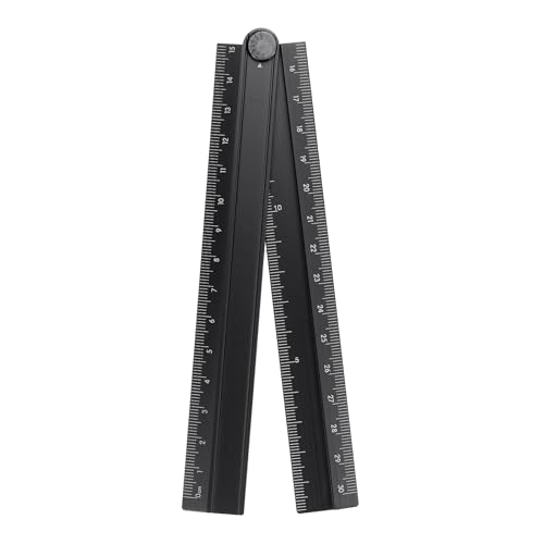 HARFINGTON Folding Straight Ruler 30cm Metric Aluminum Alloy Protractor Foldable Angle Ruler...